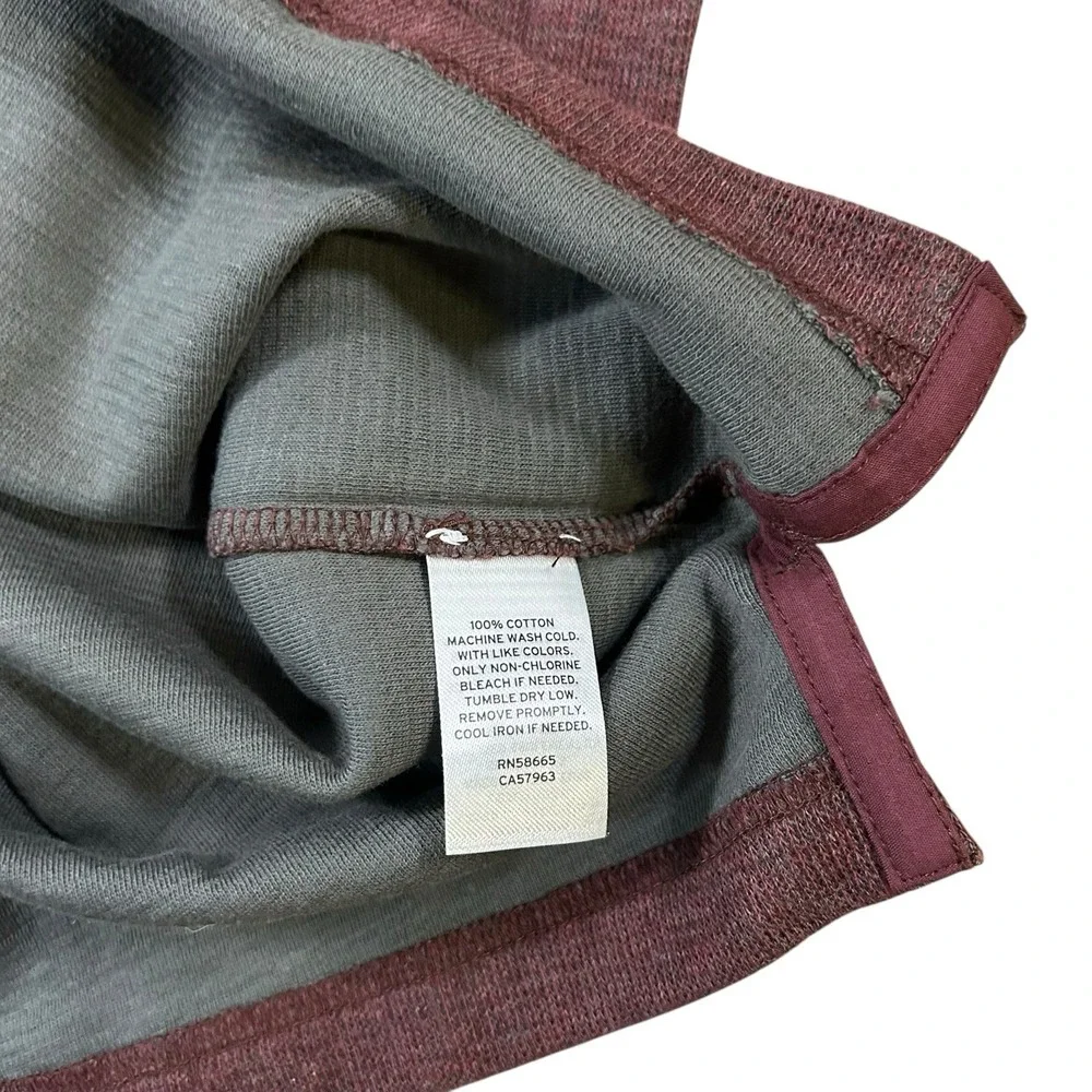 TREASURE & BOND‎ Men's Henley Shirt L Long Sleeve Burgundy Royale Red NEW - Picture 5 of 11